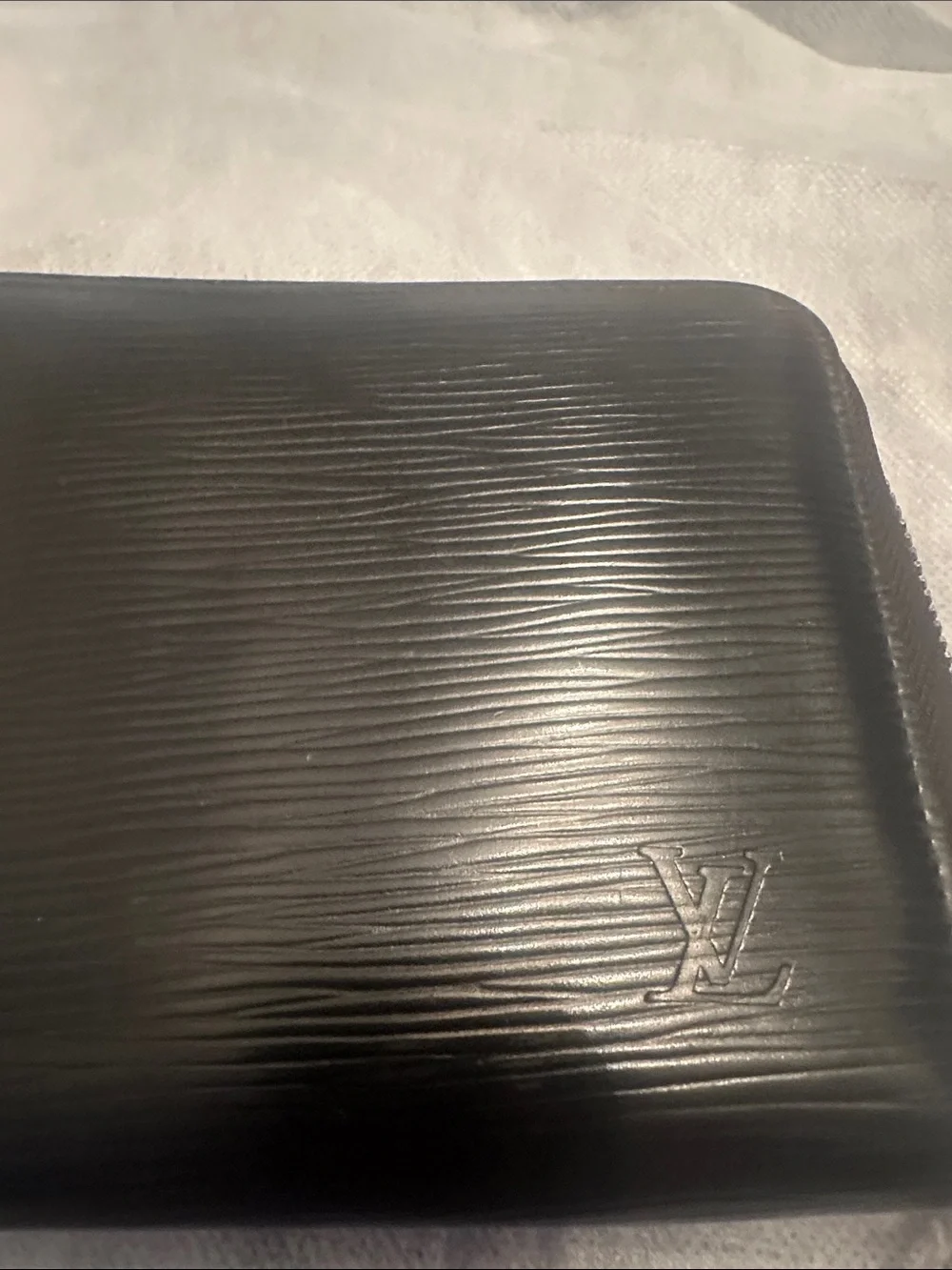 Louis Vuitton Black Textured Zip Tablet Folio Case